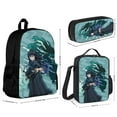 thumbnail image 2 of Demon Slayer Muichiro Tokito 3Pcs Backpacks Sets Book Bag with Lunch Bag And Pencil Case, 2 of 6