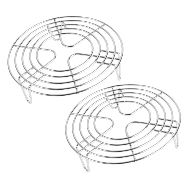 FESTFENDS 2Pcs Portable Stainless Steel Steamer Base and Cooling Rack for Kitchen Cooking and Rice Cooker