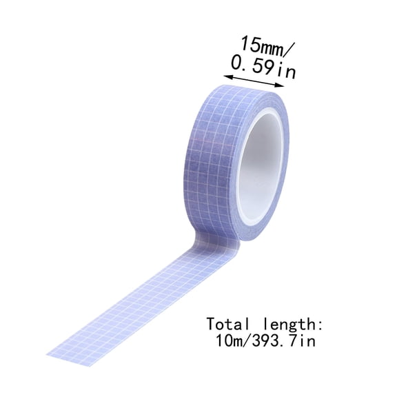 Clearance Under $1.49! 1ROLL Decorative Washi Tape, 15mm x 10m Grid Paper Tape for Scrapbooking & Journaling, Washi Paper, for Crafts & DIY, (15mmx10m, Multi-Color)