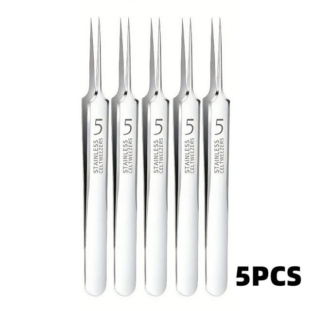 5 Pcs Pinces en Acier Inoxydable pour Élimination Puissante des Points Noirs, Adaptées à Tous les types de Peau
