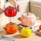thumbnail image 1 of Dutch Oven Pot with Lid, Pumpkin Pottery Dessert Saucepan, Mini Baking Dish Cute Pumpkin Bowl, Covered Dutch Oven Ceramic Stockpot, 1 of 5