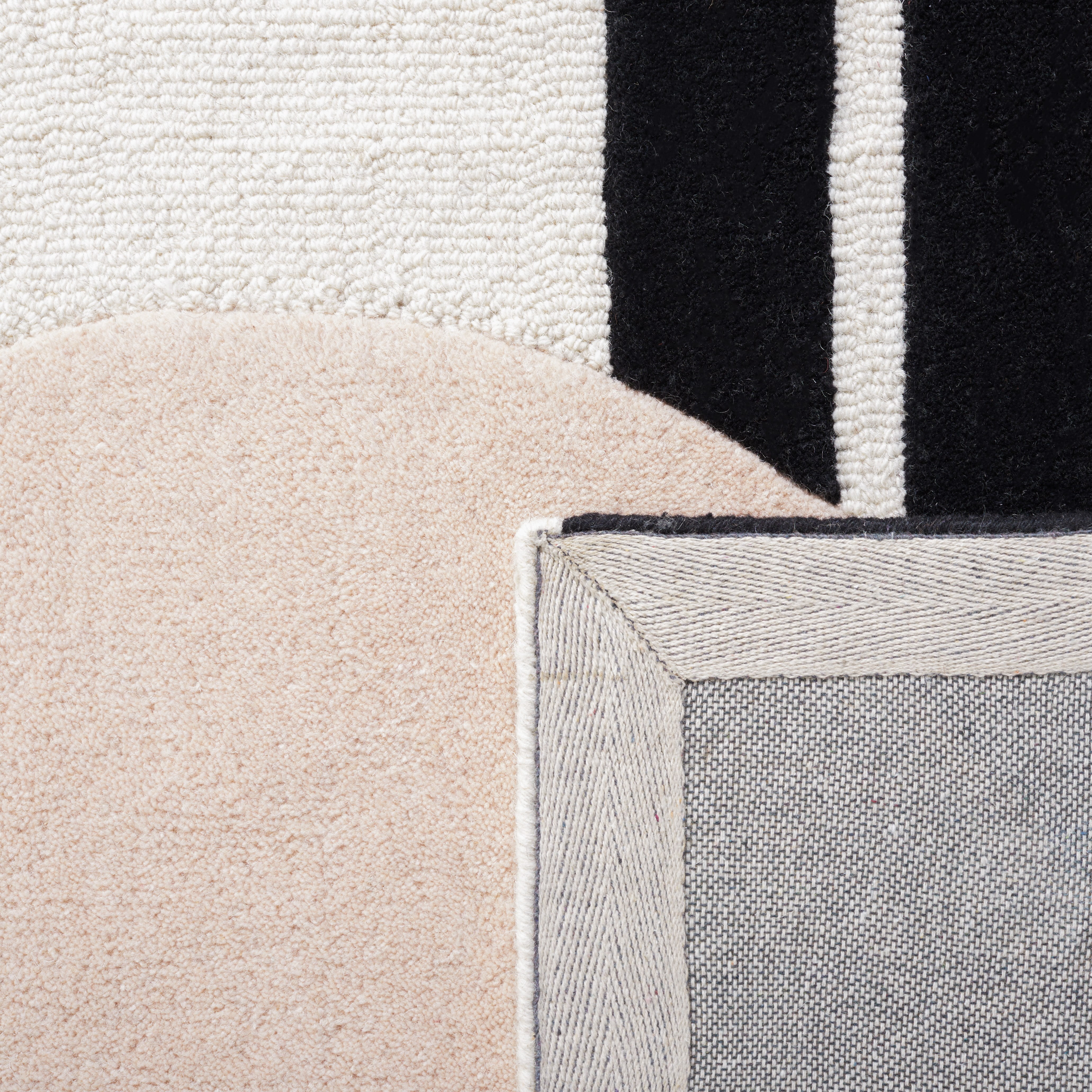 SAFAVIEH Rodeo Drive Darien Abstract Area Rug, Blush/Black, 6' x 6' Round