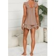 thumbnail image 4 of Womens Pajamas Set 2 Piece Ruffle Pj Soft Tank Top and Shorts Sleepwear Set Bridal Pajama for Women, 4 of 6