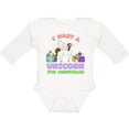 thumbnail image 3 of Inktastic I Want a Unicorn for Christmas with Presents Boys or Girls Long Sleeve Baby Bodysuit, 3 of 5