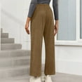 thumbnail image 7 of Yteetum Women's Corduroy Pants Plus Size Slim Fits Elastic Waisted Drawstring Lounge Pants Womens Casual Solid Oversized Loose Fits Comfortable Trousers Straight Leg Work Pant Fall Spring Clothes, 7 of 7