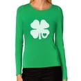 thumbnail image 1 of Tstars Womens Irish Shamrock White Clover Heart Gift for St Patricks Day Shirts Gift for Her Irish Women Long Sleeve T Shirt, 1 of 5