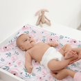 thumbnail image 4 of czcpp-Gllquen Baby Bassinet Crib Sheets Set, Breathable Cozy Fitted Mattress Sheet, Elastic Travel Crib Fashionable Floral Pattern, Standard Cradle Safe Sheets for Baby Boy Girls 32"X16" (Pink Flower, 4 of 4