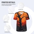 thumbnail image 3 of Uemuo Yellow Castle Sunset Tree Print Mens Polo Shirts Baseball T-shirt Performance Short Sleeve Golf Shirt Moisture Wicking Athletic Casual Collared T-Shirt-X-Large, 3 of 7