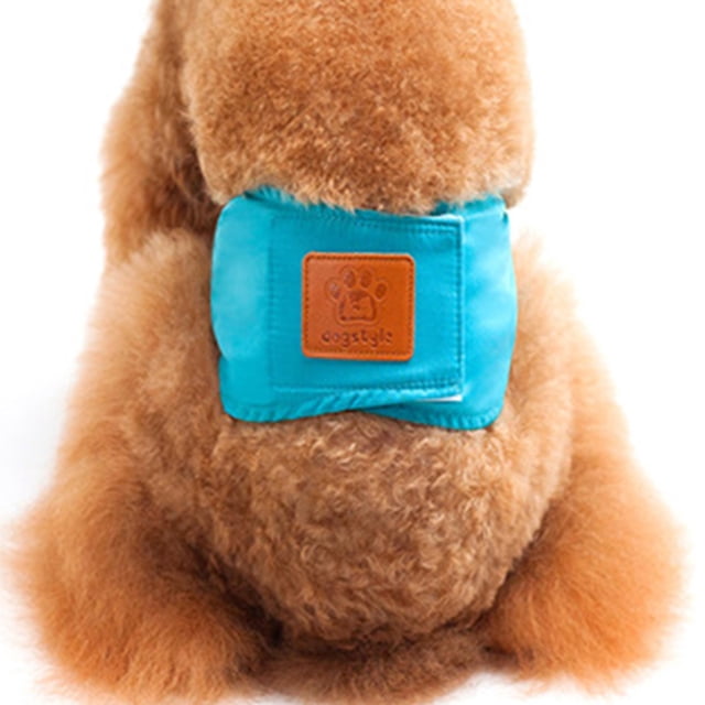 CAROOTU Couches Réutilisables Lavables pour Chien Coton Respirant Chiot Bandes de Ventre Crochet & Boucle Sanitaire Réglable Pantalon pour Animal de Compagnie
