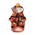 thumbnail image 2 of Aoznliie Dog Clothes, Halloween Pumpkin Hooded Jumpsuit for Medium Dogs, XL 13.2-16.5lb Soft Pet Outfit for Puppy, Orange, 2 of 7