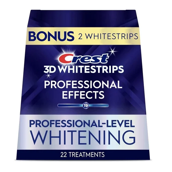 Crest 3D Whitestrips Professional Effects Teeth Whitening Kit, 22 Treatments (44 Strips), Enamel Safe At-Home Whitening System