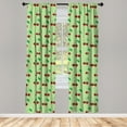 thumbnail image 2 of Ambesonne Cherry 4-Panel Curtains, Simplistic Cherries, 56"x63", Pale Green Burgundy, 2 of 4