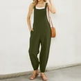 thumbnail image 5 of Rompers for Women Sleeveless Solid Color Wide Leg Square Neck With Pocket Onesies, 5 of 7
