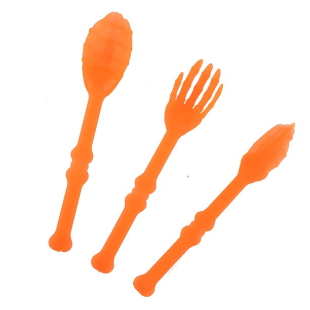 Advancent Juego de vajilla de 3 uds., accesorios de diseño de escena de Festival, Kit de cuchara de tenedor de un solo uso, suministros de fiesta de Kits de decoración para fiestas Naranja Advancent HA068753-01