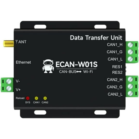 CAN2.0 to WiFi Converter Serial Server AP STA ECAN-W01S TCP Gateway CANBUS Heatbeat Watchdog 2Way Transparent Cloud Transmission