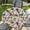 Floral Print, variant on Round Fitted Tablecloth with Elastic Edge Design Table Cover Waterproof Stain-Resistant Wipeable Table Cloth Best for 42"-46" Round Tables for Outdoor Indoor Floral Print