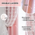 thumbnail image 6 of SANMADROLA Pink Curtains for Living Room 84 Inches Long Pom Pom White Sheer Curtains for Girls Room Nursery Curtains Double Layer for Toddler Bedroom Grommet Room Darkening Window Panels 52 x 84 Inch, 6 of 10