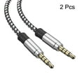 thumbnail image 3 of 2 Pack Aux Cable 3.5mm Male to Male Nylon Braided 10Ft 4 Pole Hi-Fi Stereo Sound Auxiliary Cord White, 3 of 6