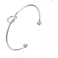thumbnail image 4 of 1 Brazalete abierto con cuentas redondas en los extremos, acero inoxidable, nudo de amor, brazalete para hacer pulseras abiertas, brazalete semiabierto para mujer, joyería DIY, 4 of 4