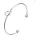 thumbnail image 4 of 1 Brazalete abierto con cuentas redondas en los extremos, acero inoxidable, nudo de amor, brazalete para hacer pulseras abiertas, brazalete semiabierto para mujer, joyería DIY, 4 of 4