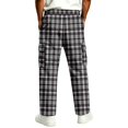 thumbnail image 6 of UDAUDU Men's Cargo Pants Streetwear Hiking Loose Fit Elastic Waist Drawstring Trousers Outdoor Trendy Joggers with Pockets Black 4XL, 6 of 8