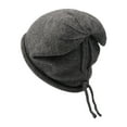 thumbnail image 2 of Dyfzdhu Knit Hat Autumn Winter Travel Solid Color All Breathable Pile Girl Ear Protector Moon Gray, 2 of 5