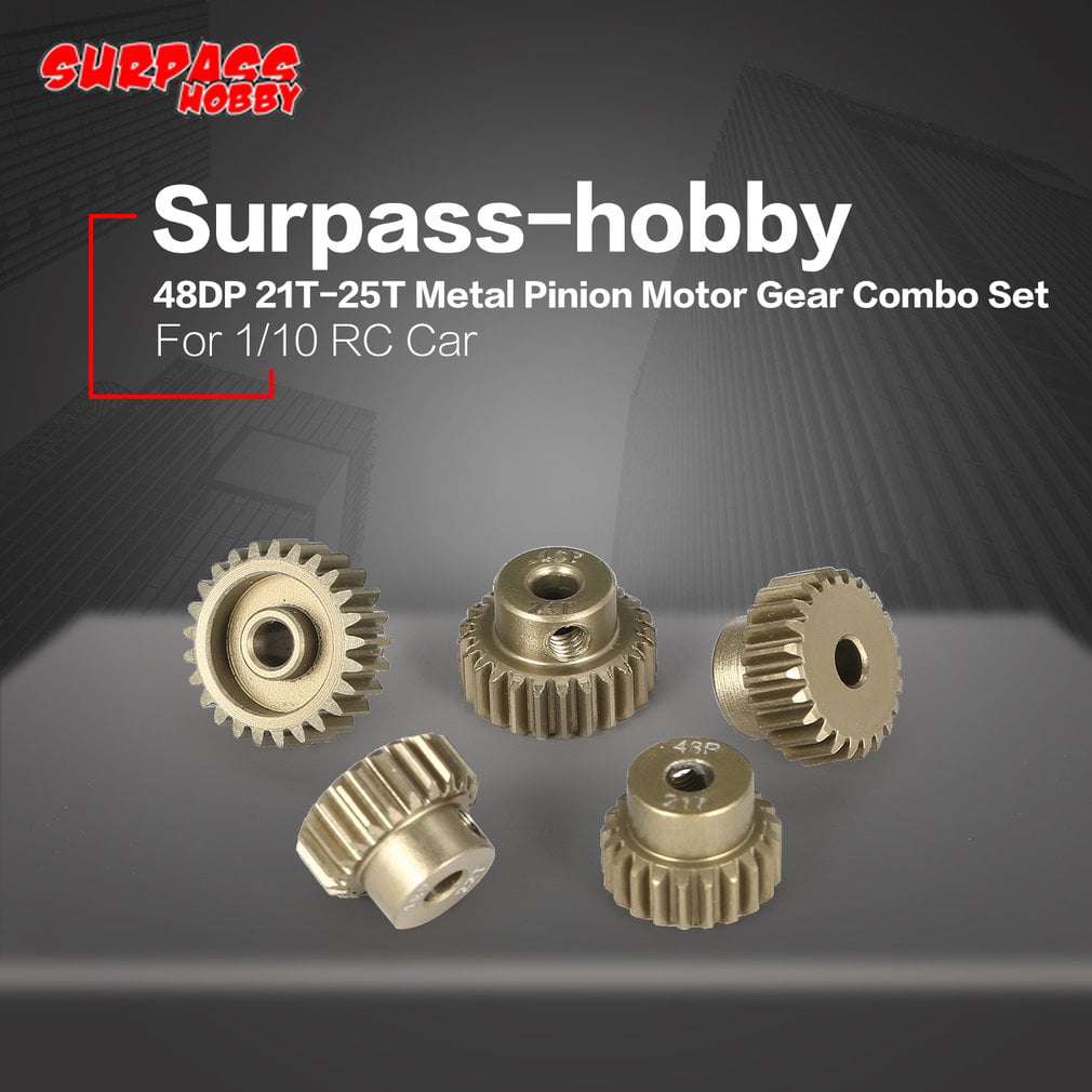 SURPASS HOBBY 48DP 3.175mm 13T 14T 15T Pinion Motor Gear Combo for 1/10 RC Car 