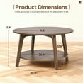 thumbnail image 2 of FDW Round Coffee Table with Storage and Sturdy MDF Top & Tapered Legs,Brown, 2 of 7