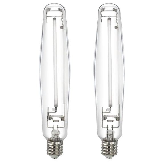 1000W Grow Light Bulb 2 Pack, Pressure Sodium Lamp for Plants - High PAR, Enhanced Red/Orange, 2100K CCT, E39 Base - Hydroponic Grow Lights