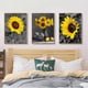 thumbnail image 2 of Pintura decorativa de pared para el hogar en HD moderna y nórdica, pintura al óleo de girasol en blanco y negro triple, pintura en aerosol, 2 of 5