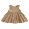 thumbnail image 1 of Robe de Bébé Enfants Fille Sans Manches Cou Solide Été une Ligne Robe, 1 of 8