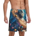 thumbnail image 2 of Fuzoiu Colorful Planet Universe Print Pajama Shorts for Men, Men's Pajama Bottoms,Mens Lounge Sleepwear,Pajama Pants with Pocket-Small, 2 of 6
