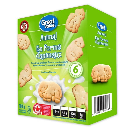 Great Value Animal Cookies, 180 g
