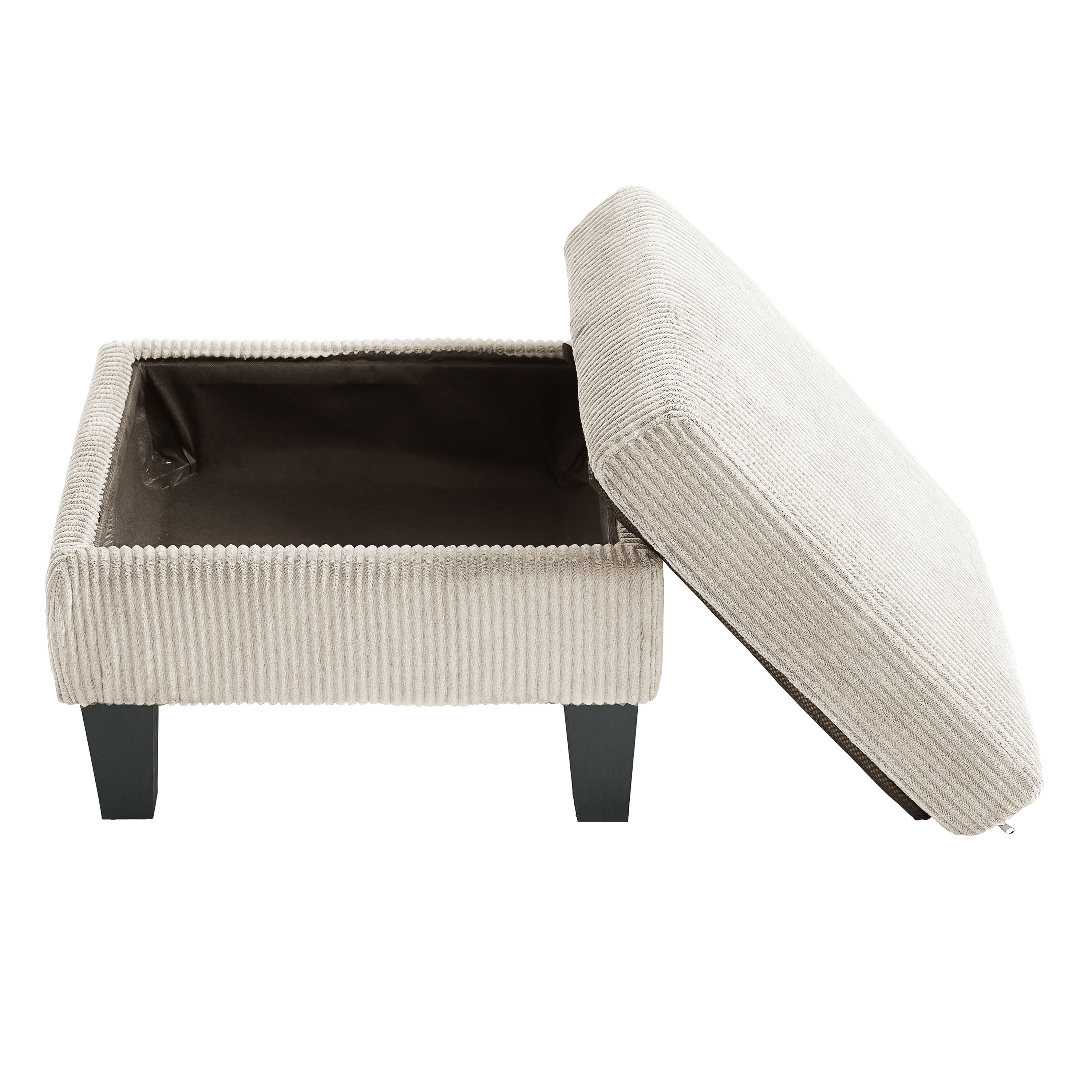 MAYEERTY 3-Seat Corduroy Sofa with Ottoman, Multi-functional Modern Sofa Couch for Apartments, Small Spaces, Easy Assembly