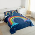 thumbnail image 3 of jejeloiu Cartoon Graffiti Rainbow Twin Comforter Sets,Colorful Oil Painting Bedding Set For Boys Girls Reversible 2-Piece, 3 of 8