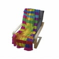 thumbnail image 3 of Rainbow Soft Flannel Fleece Throw Blanket, Vibrant Tones Colorful Geometric Shapes Print, Cozy Plush for Indoor and Outdoor Use, 70" x 90", Multicolor, by Ambesonne, 3 of 5