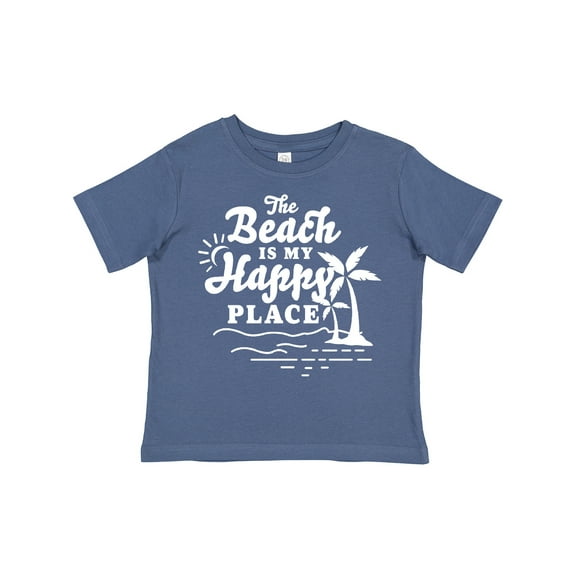 Inktastic The Beach is My Happy Place with Palm Trees Boys or Girls Toddler T-Shirt