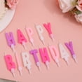 thumbnail image 3 of Happy Birthday Letter Candles, 13 Colorful Alphabet Cake Candles with Bold Letters Wax Cake Topper Set for Birthday Party Decorations & Celebration (Pink Purple), 3 of 7