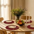 thumbnail image 5 of Black Red Plaid Round Placemats for Dinning Tables,Heat-proof Braided Table Mats 13 Inch,Vintage Rustic Buffalo Checked Gingham Washable Place Mat for Kitchen Restaurant Party Decor Table Setting, 5 of 9