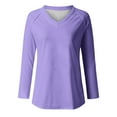 thumbnail image 4 of Women's Long Sleeve V-Neck Blouse Fashion Loose Fit Casual Tops Under $10 Comfortable Pullover Shirt for Everyday Wear, 4 of 4