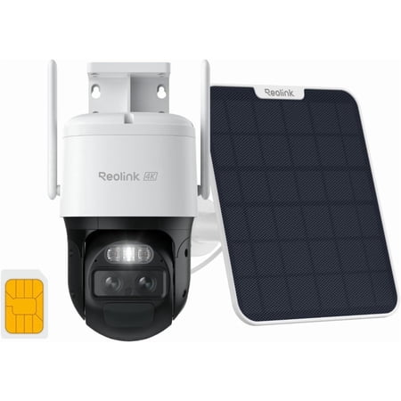 4K Dual Lens 4G LTE Cellular Security Camera Outdoor, PTZ with Auto Tracking, No WiFi Solar Powered, 6X Hybrid Zoom, 8MP Color Night Vision, SIM Card Included,Motion Alert, TrackMix LTE+SP