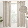thumbnail image 1 of Natural Linen Curtains Long for Living Room Bedroom Grommet Top Light Filtering Privacy Linen Textu Window Semi Sheer Drapes Panels x Natural, 1 of 7