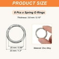 thumbnail image 2 of Uxcell Spring O Rings, Metal Round Clips Keyrings Snap Buckle Clasps for Keychains Bags Purses Straps Dog Leashes DIY Craft Silver 1.3 Inch, 2 of 7