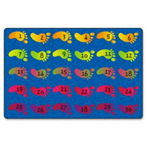 Easy Care Counting Feet Rug - Floor Rug - 60" Length x 36" Width - Multicolor - Nylon