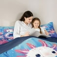thumbnail image 5 of Feelyou Dreamy Axolotl Kids Full Size Comforter Sets, Kawaii Ocean Sealife Bedding Comforter Set, Magic Marine Animal Theme Reversible Bedding Sets, Luxury Bedroom Decor, 3 Pieces, 5 of 8