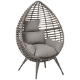 thumbnail image 1 of Outsunny Rattan Chair w/ Soft Cushion Outdoor/Indoor Egg Chair, Light Grey, 1 of 9