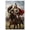 Unframe-style, variant on Powerful Mongolian Warrior Canvas Wall Art with Eagle and Horseback Armored Soldier Historical Epic Military Theme Home Decor Print for Living Room Bedroom Office Artwork