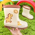 thumbnail image 4 of Otqutp Kids Rain Boots Boys Girls Dinosaur Non-slip Waterproof Rubber Shoes Outdoor Easy-On Mid-Calf Boots for Toddlers, 4 of 7