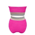 thumbnail image 5 of Afdoent Bikini Sets For Women High Waisted Women Color Block Strapless Two Piece Swimsuits Ribbed Longline Full Coverage Bathing Suits Swimwear 2026, 5 of 5