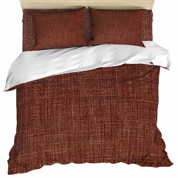 Dark Brown Duvet Cover Set, Vintage Country Monochrome Chocolate Color Soft Duvet Cover Full Size Bedding Set 4 Pieces, 1 Quiltcover and 2 Pillowcases with Zipper, 1 Bed Sheet for All Seasons